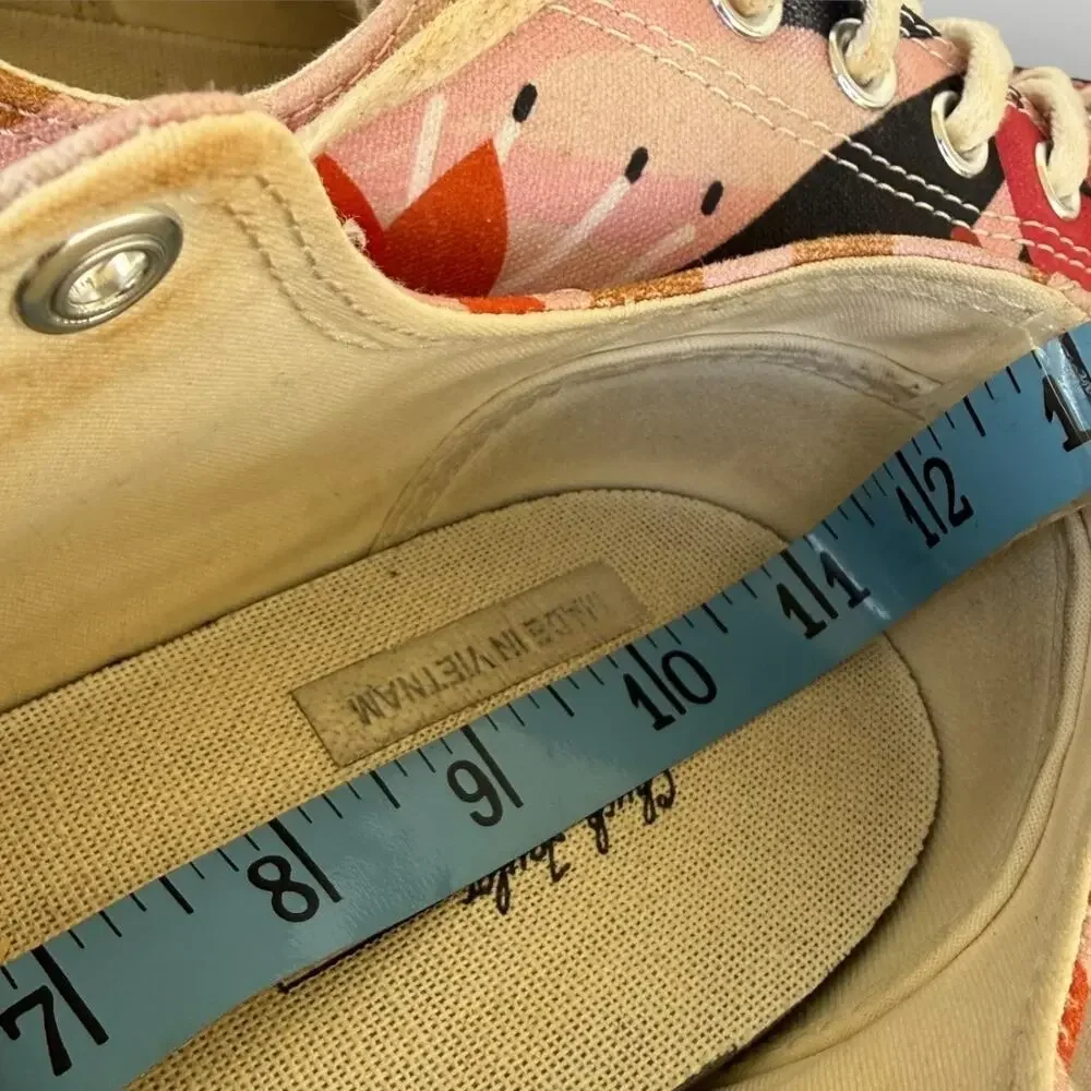 Converse Vintage Chuck Taylor Low Top Sneakers Womens 11 Floral Canvas Laced Up - Picture 11 of 11